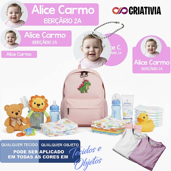 Kit Etiqueta Escolar Berçário 141 Itens Personalizado com Foto