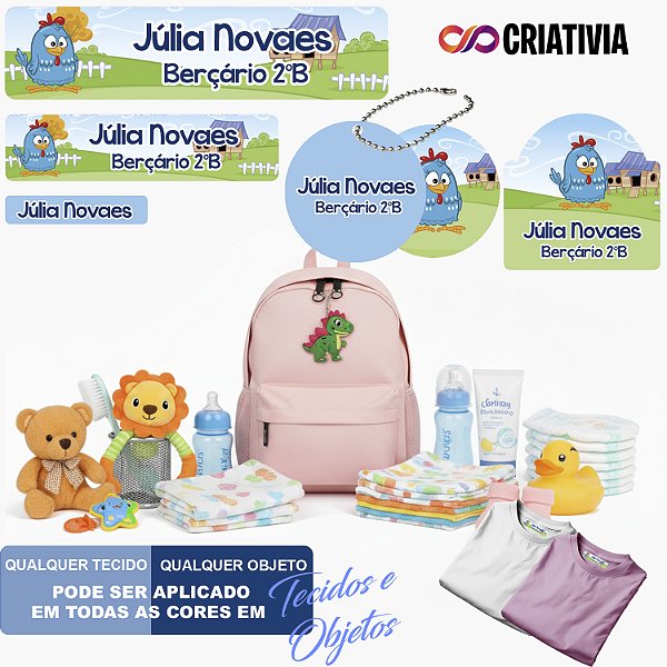 Kit Etiqueta Escolar Berçário 141 Itens Tema Personagens
