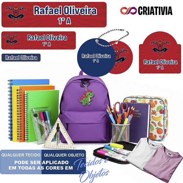 Kit Etiqueta Escolar Max 171 Itens Tema Personagens