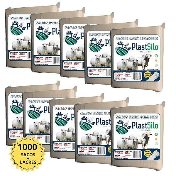 Saco Para Silagem Branco Pacote Com 1000 Unidades + 1000 Abraçadeiras