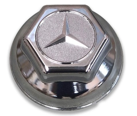 SOBRE TAMPA CUBO DIANTEIRO ESTAMPADA (CROMADA) - MERCEDES ANTIGOS (STC1002 / 10277)