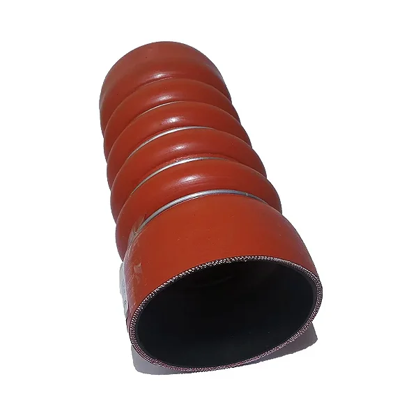 MANGUEIRA INTERCOOLER 86X200MM 5 ANÉIS SILICONE VERMELHA - MERCEDES ATEGO / AXOR (9585013582 / 004029)