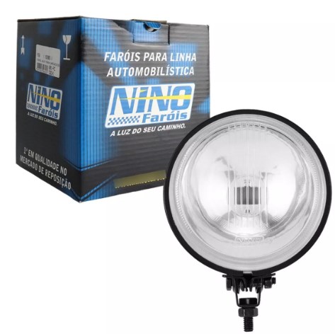 Farol Milha Auxiliar H3 Nino F58 Redondo Carcaca Ferro 110mm