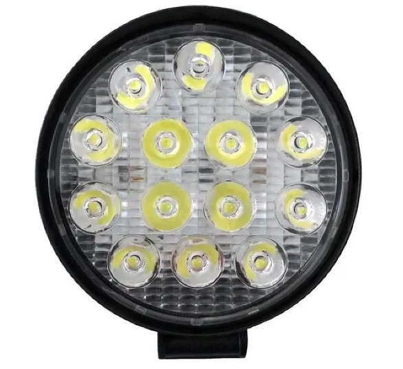 Farol Milha Led Universal 12/24v 14 leds 11cm Fino Redondo