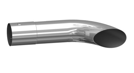 PONTEIRA ESCAPAMENTO CAMINHÃO CROMADA SPORT 4,5 POLEGADAS - 46 CM