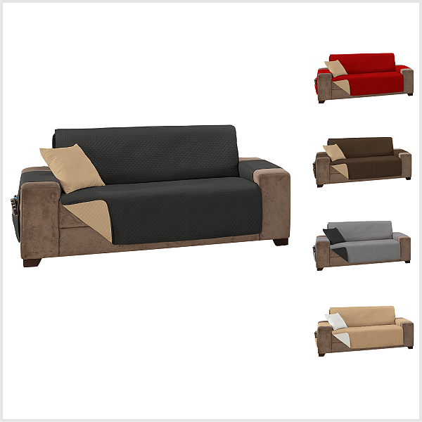 Capa De Sofa 3 Lugar Duas Face Impermeavel Pet Assento 1,50m