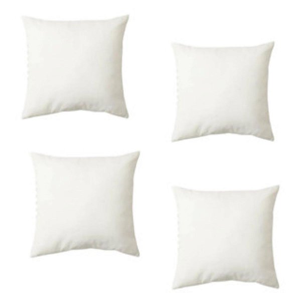 4 Refis De Almofada Resistente Macio 50cm x 50cm Fibra Aparada Virgem