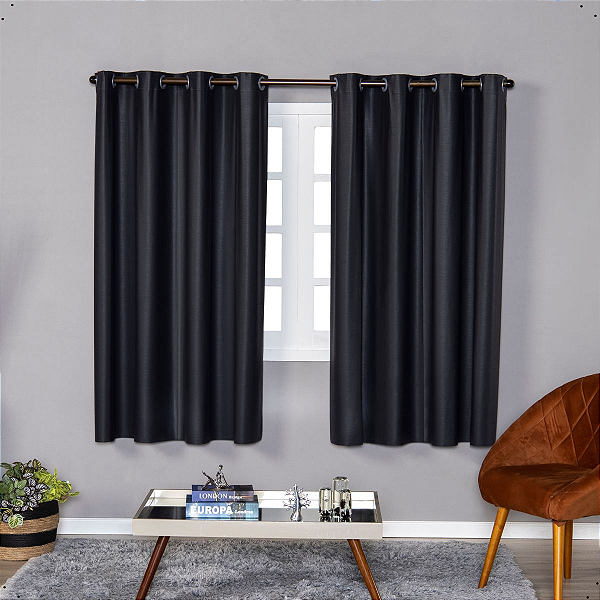 Cortina Blackout 100% PVC 280cm x 160cm Com Ilhos Corta Luz
