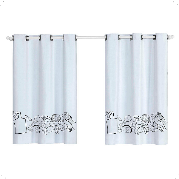 Cortina Blackout Corta Luz Estampada 2,20m x 1,30m P Cozinha