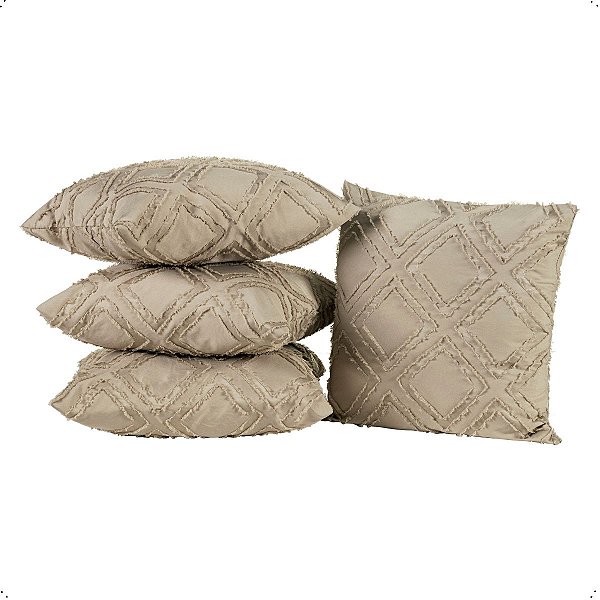 Kit 4 Capas Almofada Anevely 45 x 45cm Micro Percal 300 Fios