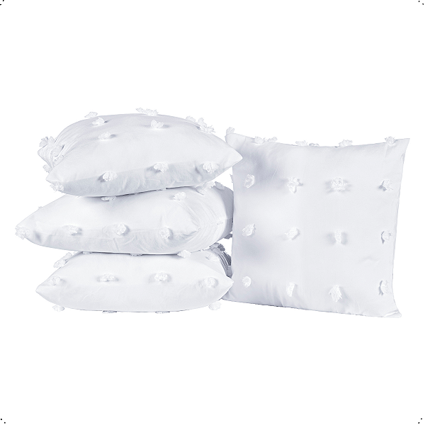 Kit 4 Capas Almofada Pufi 45x45cm Micro Percal 300 Fios Sofa