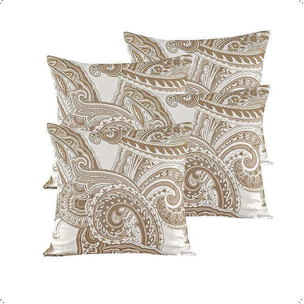 Kit 04 Capas Almofada Line 45x45cm Estampada Floral 180 Fios