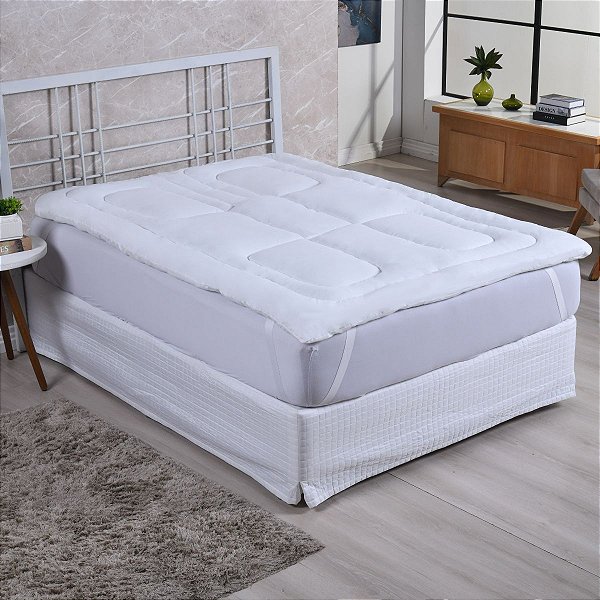 Pillow Top Queen Micro Percal 200 Fios Com Elastico 600g/m²