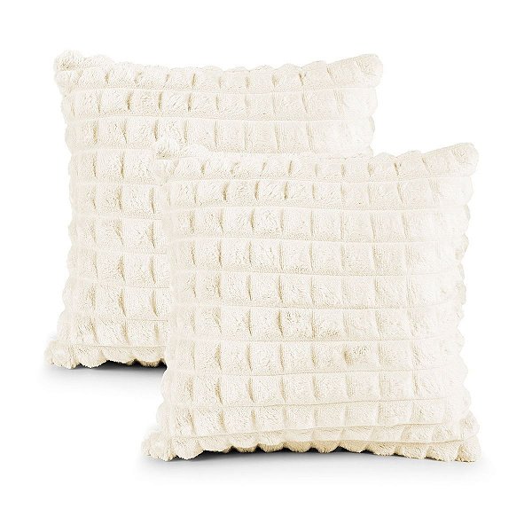 Kit 2 Capas De Almofada 45x45 Flannel Jacquard Diamante Sofa