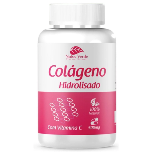 Colágeno hidrolisado com vitamina c - 100 caps 500mg - Natus Verde