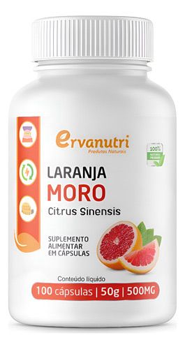 Laranja Moro cápsulas 500mg - Ervanutri