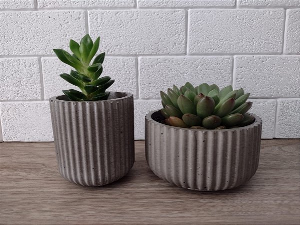 Conjunto vaso Canelado