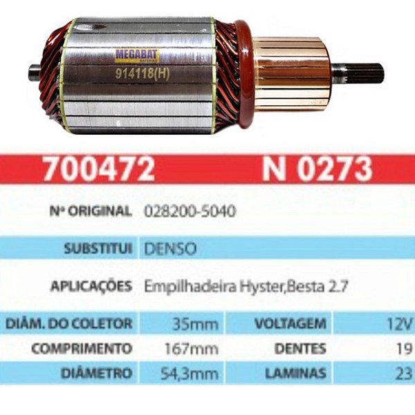 Induzido Motor Partida Denso Besta 2.7