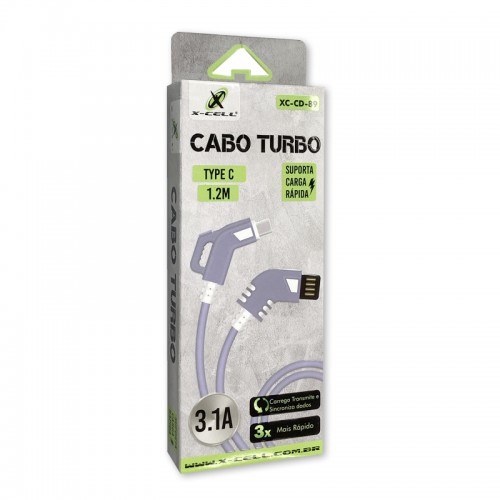 Cabo USB Tipo C 1.2M Turbo X-CELL XC-CD-89
