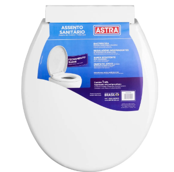 Assento Sanitário Tampa de Toilet Soft, Branco Astra