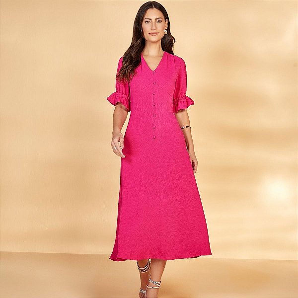 Vestido Plano Rosa