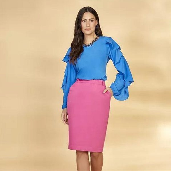 Saia Reta Sarja Color Pink
