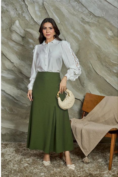 Saia Midi C/ Pala Assimétrica