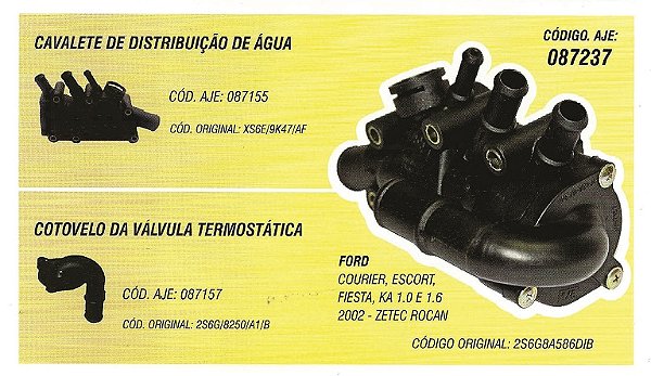 Kit Valvula Termo Ford Courier Escort Fiesta 2002/... - Zetec Rocam