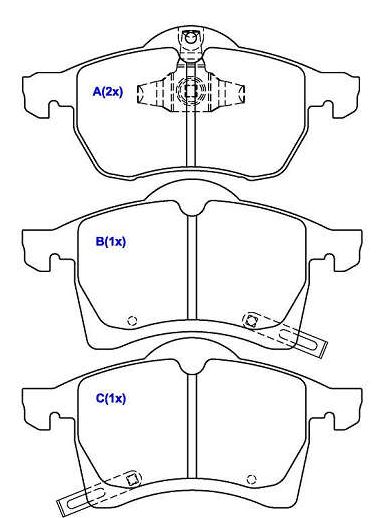 PASTILHA DIANTEIRA VECTRA 2.4 16V