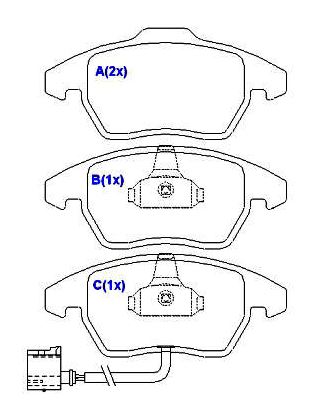 PASTILHA DIANT GOLF/ AUDI/BORA/JETTA