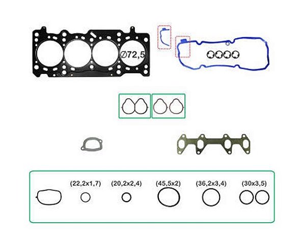 KIT RETIFICACAO NOVO UNO VIVACE WAY EVO 1.0 8V 10/... (FIBRA)