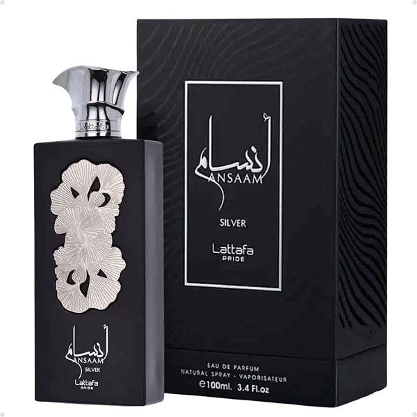 Perfume Arabe Ansaam Silver Lattafa Unissex EDP 100ml