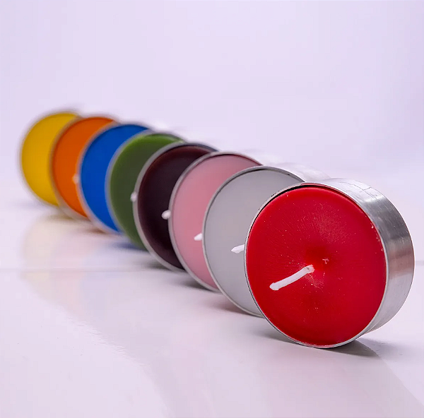 VELA COLORIDA COM SUPORTE DE ALUMÍNIO