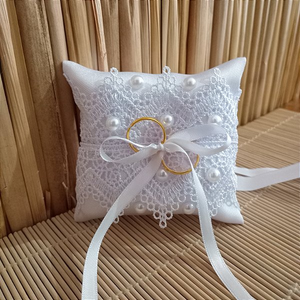Almofada porta alianças PET Casamento, Bodas