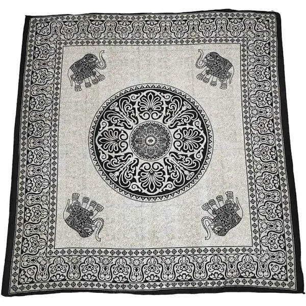 Canga Gigante Indiana - Estampa Mandala e Elefantes 2,30 x 2,10