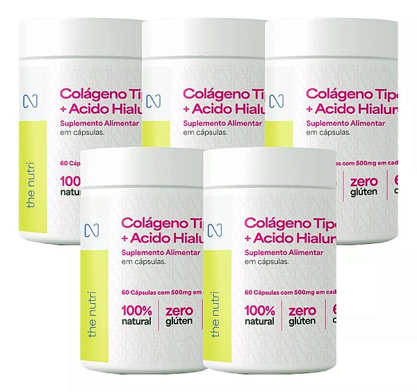kit 5 Colágeno tipo 2 + Ácido Hialurônico - The Nutri