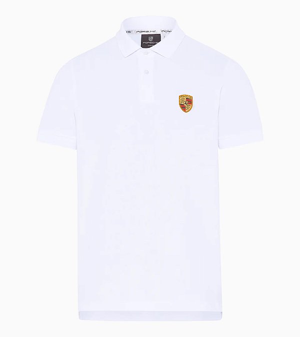 Camisa Polo Branca com Emblema Porsche – Essencial