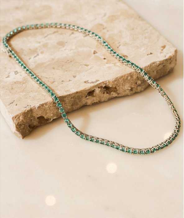 Choker Riviera Cravação 4 Garras Turmalina