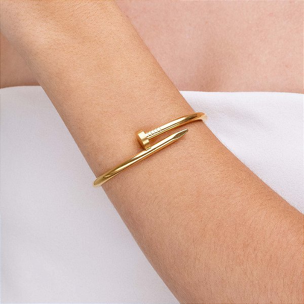 Bracelete Prego Liso - Grosso Ouro 18K