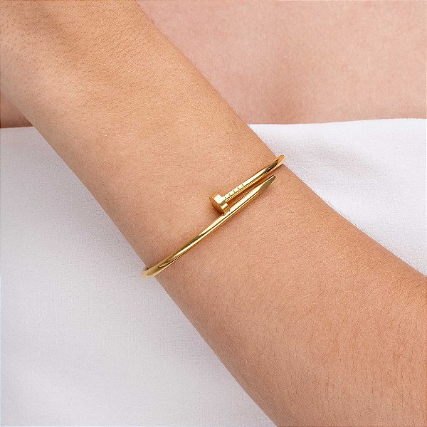 Bracelete Prego Liso - Fino Ouro 18K