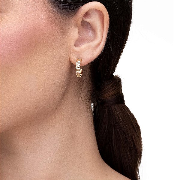 Brinco Argola Inspire Bulgari Pequena no banho de Ouro 18K