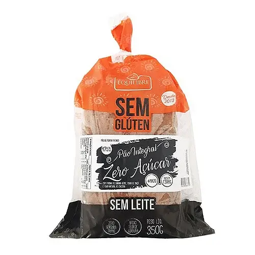 PÃO FORMA INTEGRAL ZERO AÇÚCAR SEM GLÚTEN 350g EQUILIBRE
