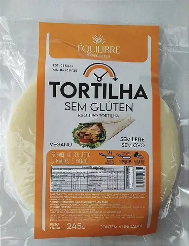 TORTILHA SEM GLÚTEN 245G EQUILIBRE