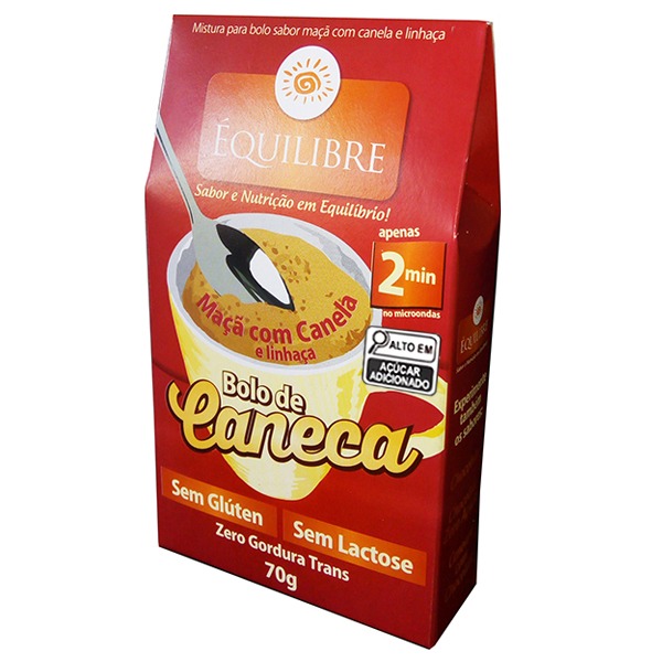 BOLO DE CANECA MAÇA SEM GLÚTEN 70G ÉQUILIBRE