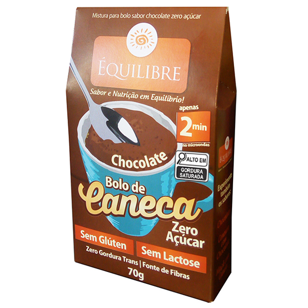 BOLO DE CANECA CHOCOLATE ZERO AÇUCAR SEM GLÚTEN 70G ÉQUILIBRE