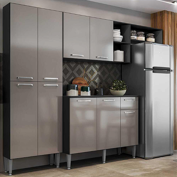 Cozinha Compacta com Armário e Balcão com Tampo Pequim Multimóveis