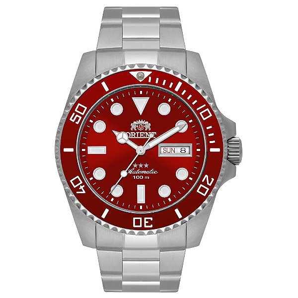 Relógio Orient Automático 3 Estrelas Submariner NH3SS009 W1SX Vermelho