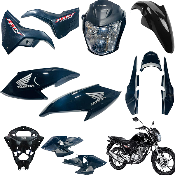 Kit Carenagem Cg Fan 160 Modelo 2022 Preta Completo Novo
