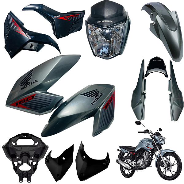 Kit Carenagem Cg Fan 160 2020 / 2021 Prata Ibiuna Completo Novo