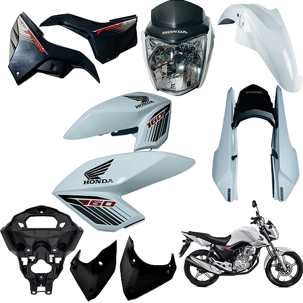 KIT CARENAGEM CG FAN 160 BRANCA 2018 COMPLETO